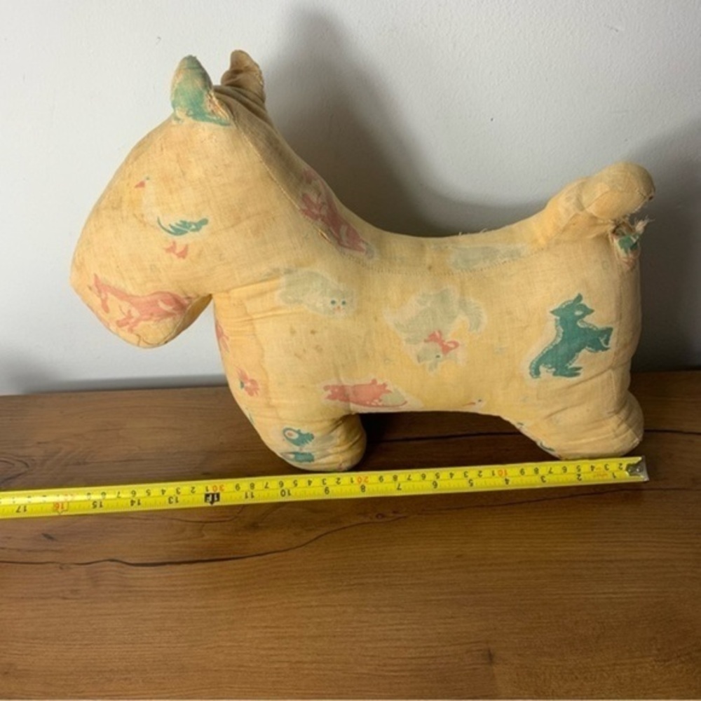 Vintage Antique Dog Shaped Pillow Worn - Picture 9 of 11
